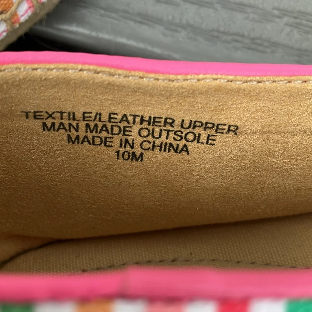 Talbot Closed Toe Espadrilles Flats Loafer Shoe Striped Multicolor Size 10 NWOT